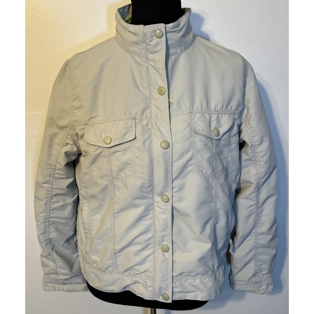 L.L.Bean Jacket Womens Petite Medium White Full Zip Fleece Lined Insulated Warm - Picture 4 of 16